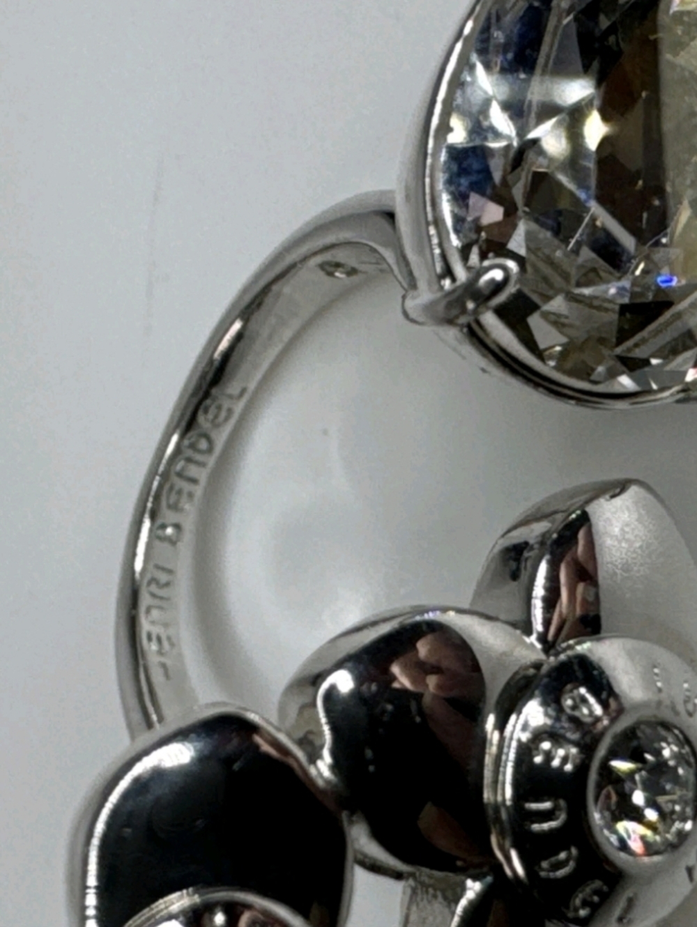henri bendel Silver Flower and Crystal Ring - Picture 5 of 9